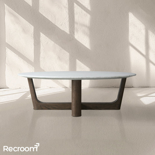 San Germani Round Stone Coffee Table with Rennes Base