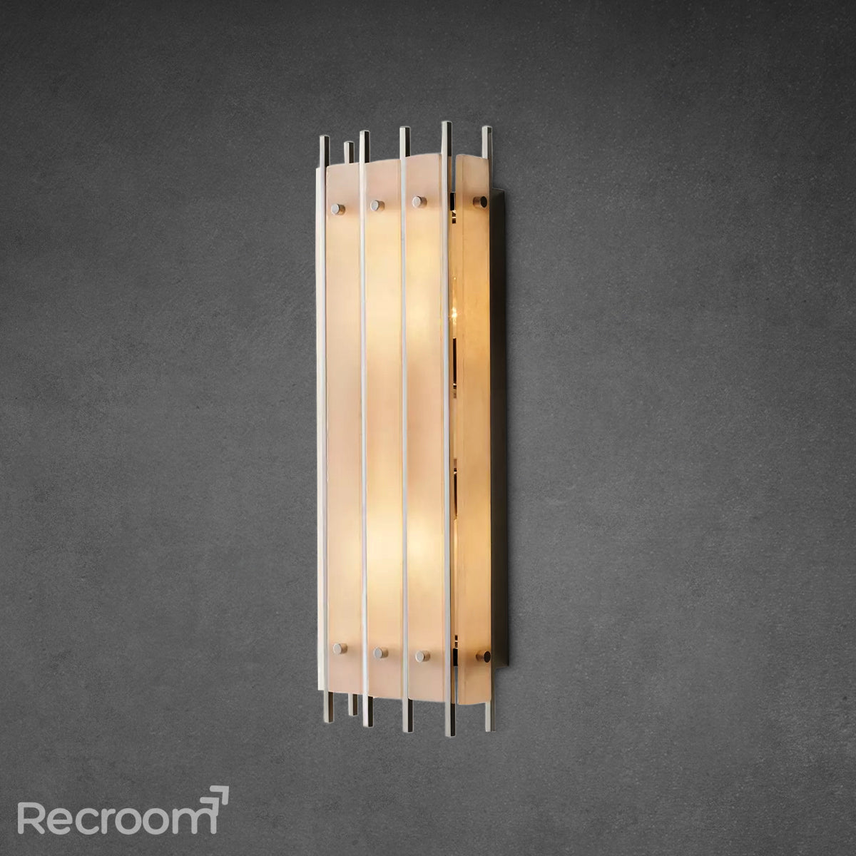 San Marconer Alabaster Grand Rectangular Sconce 26"