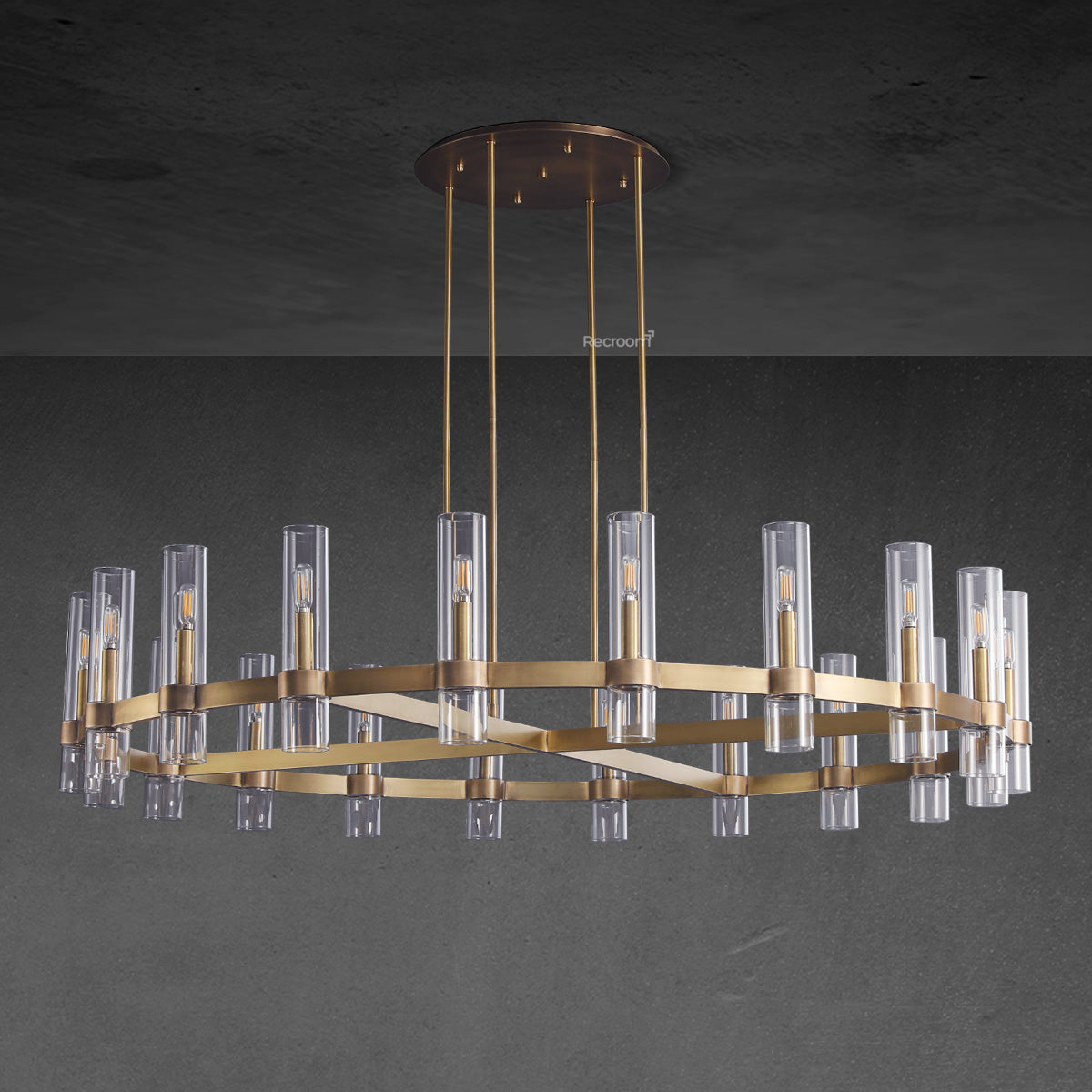 Manory Glass Round Chandelier 60"