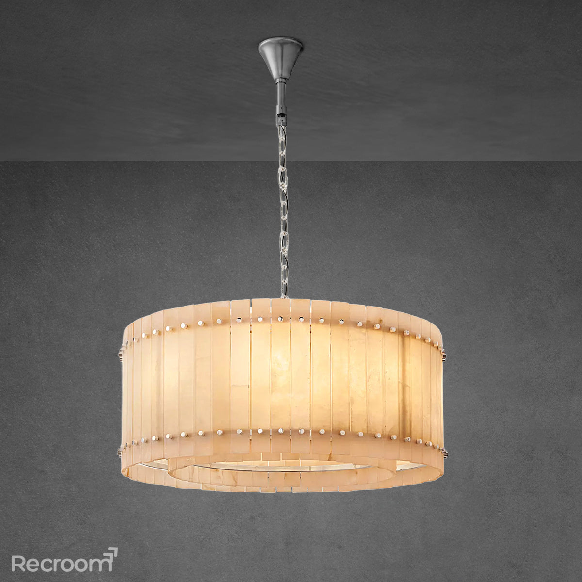 San Marconer Alabaster Round Chandelier 37‘’