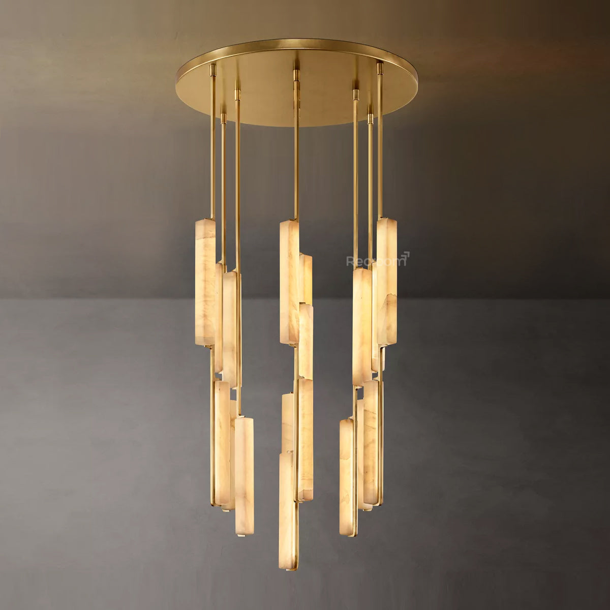 Auduben Alabaster Round Chandelier 40"