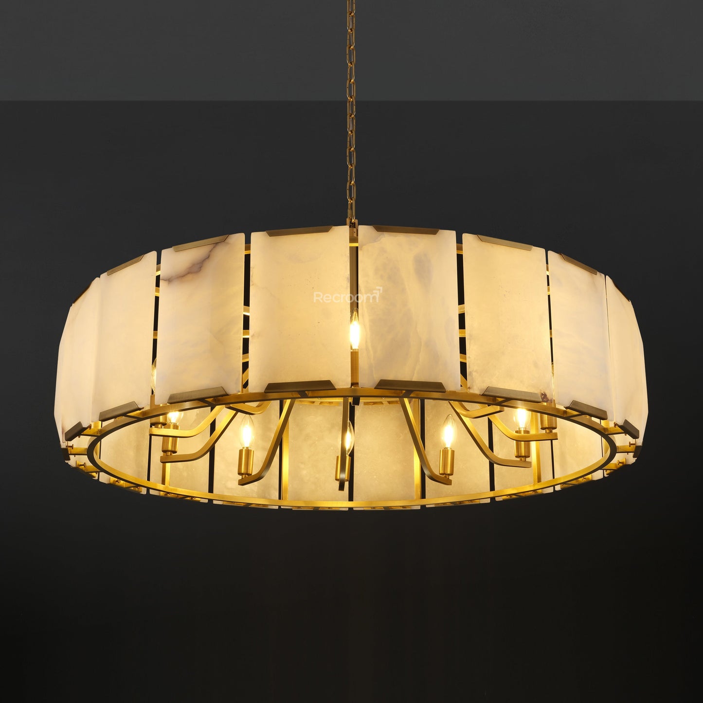Harllow Calcite Round Chandelier 43"
