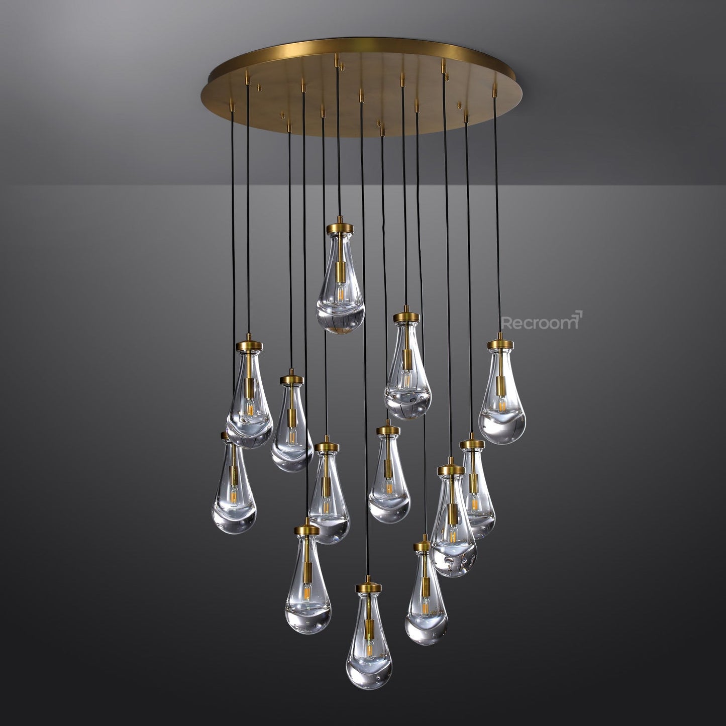 Raindrop Round Chandelier 36"