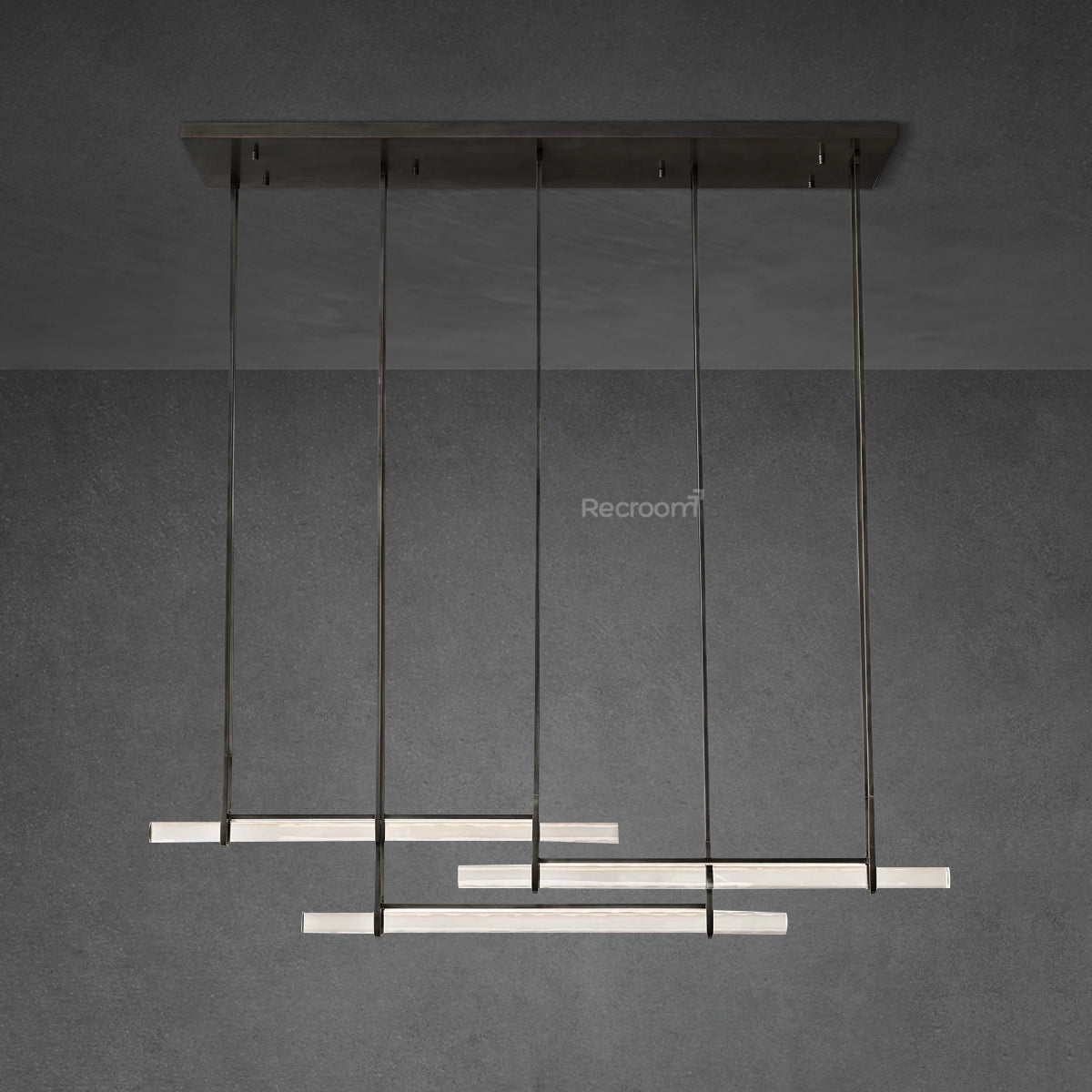 Auduben Crystal Triple Bar Linear Chandelier 60" 72"