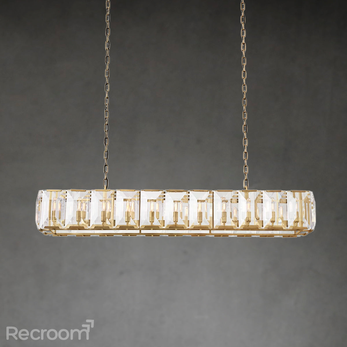 Harllow Multi Crystal Rectangular Chandelier 42“ 54” 62“ 74”