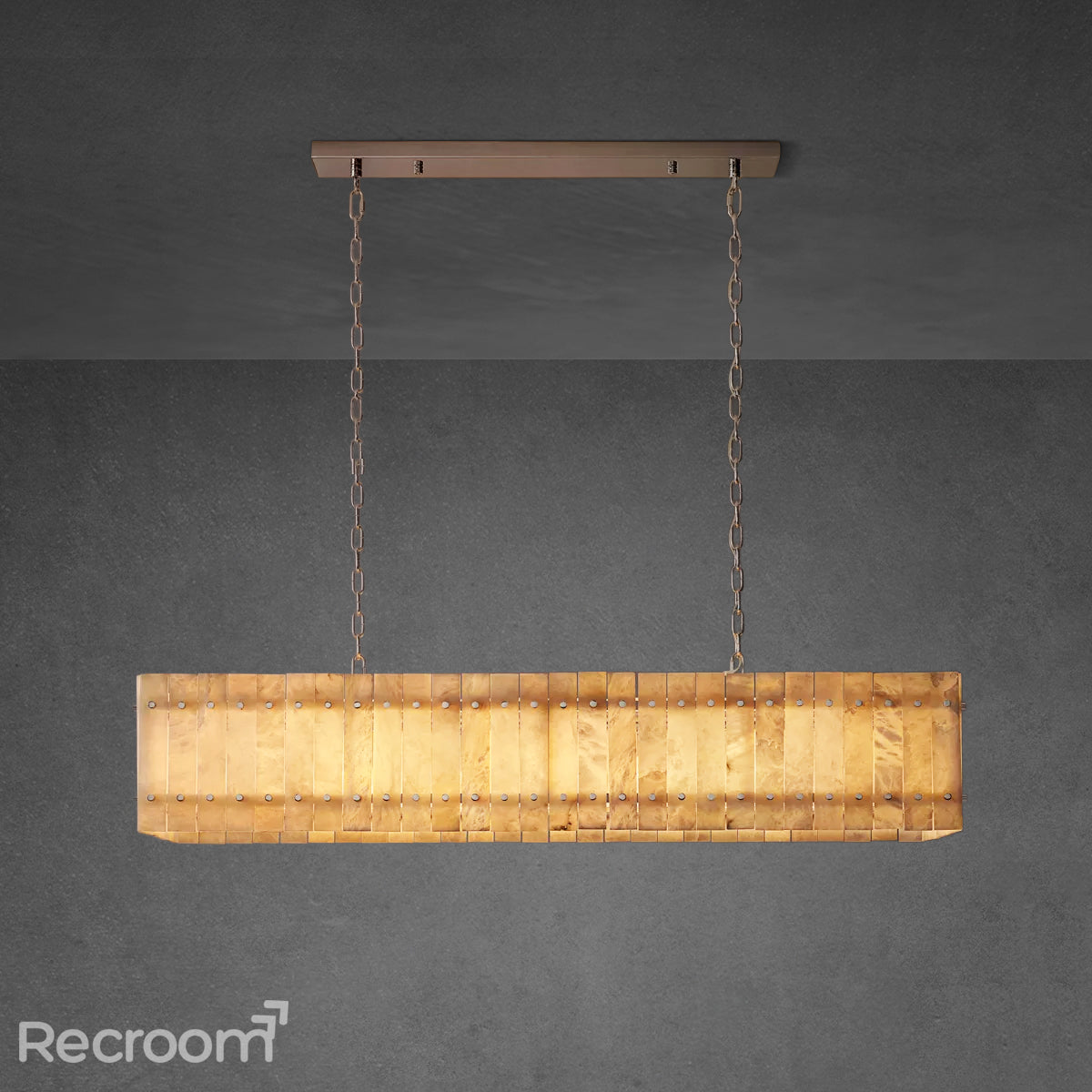 San Marconer Alabaster Linear Chandelier 54''