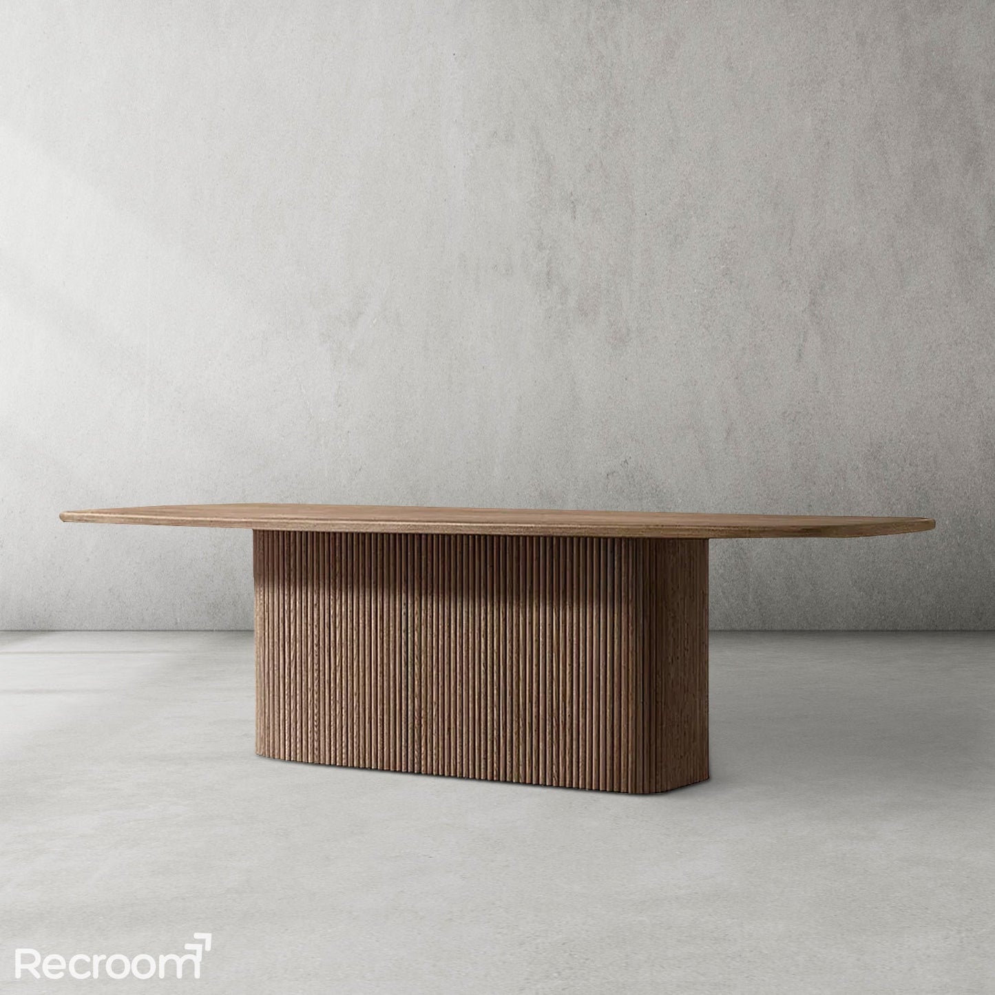 Muelho Pedestal Rectangular Wood Dining Table