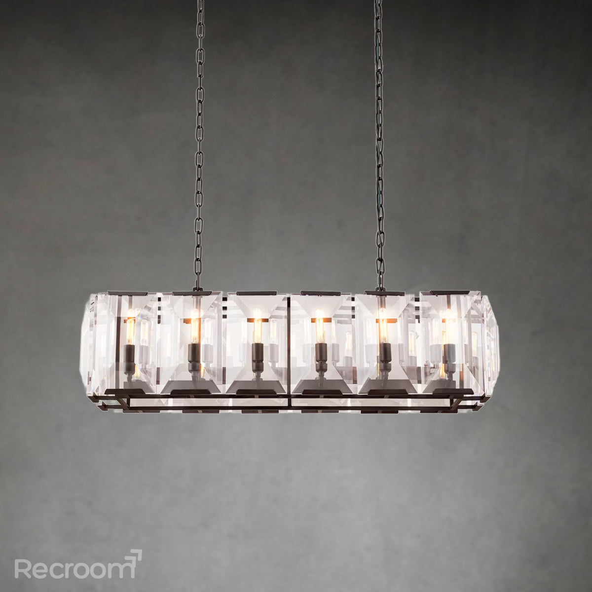 Harllow Multi Crystal Rectangular Chandelier 42“ 54” 62“ 74”