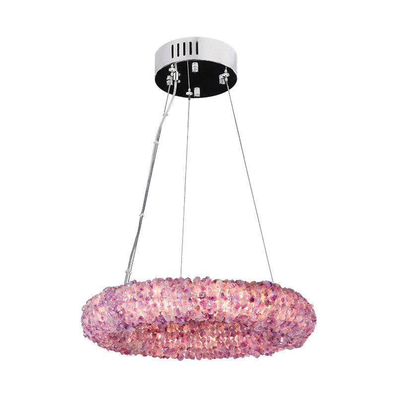 Cervine Tadeo Purple Rock Crystal Round Chandelier
