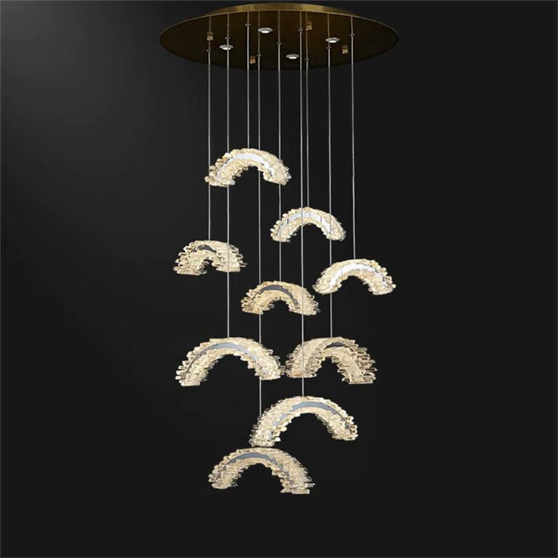 Cervine Rock Crystal Staircase Chandelier