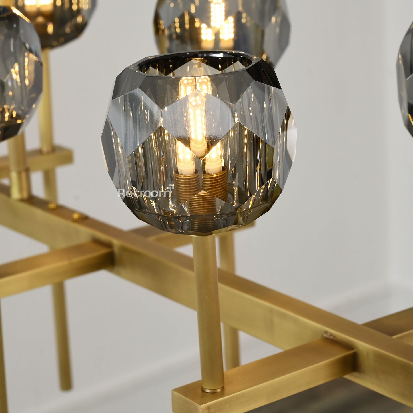 Boulew Crystal Glass Double Linear Chandelier 60"