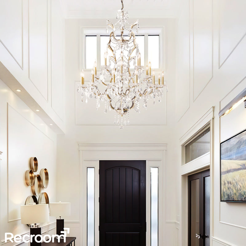 Rococonut Crystal Outdoor Chandelier 40”