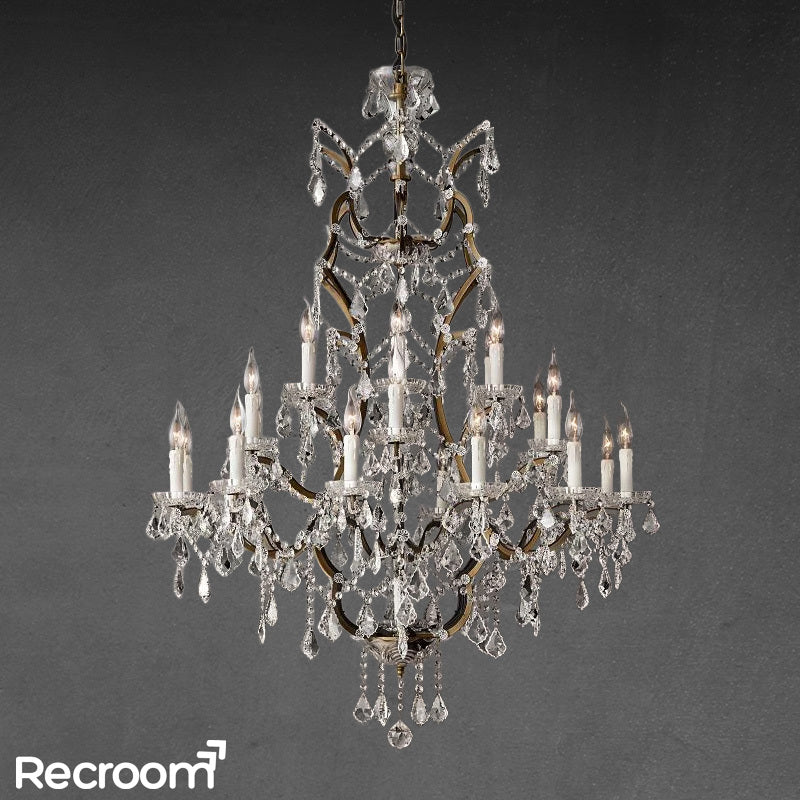 Rococonut Crystal Outdoor Chandelier 40”