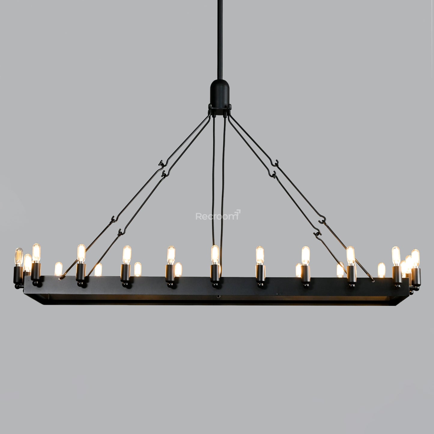 Caminon Vintage Filament Rectangular Chandelier 41“ 52"