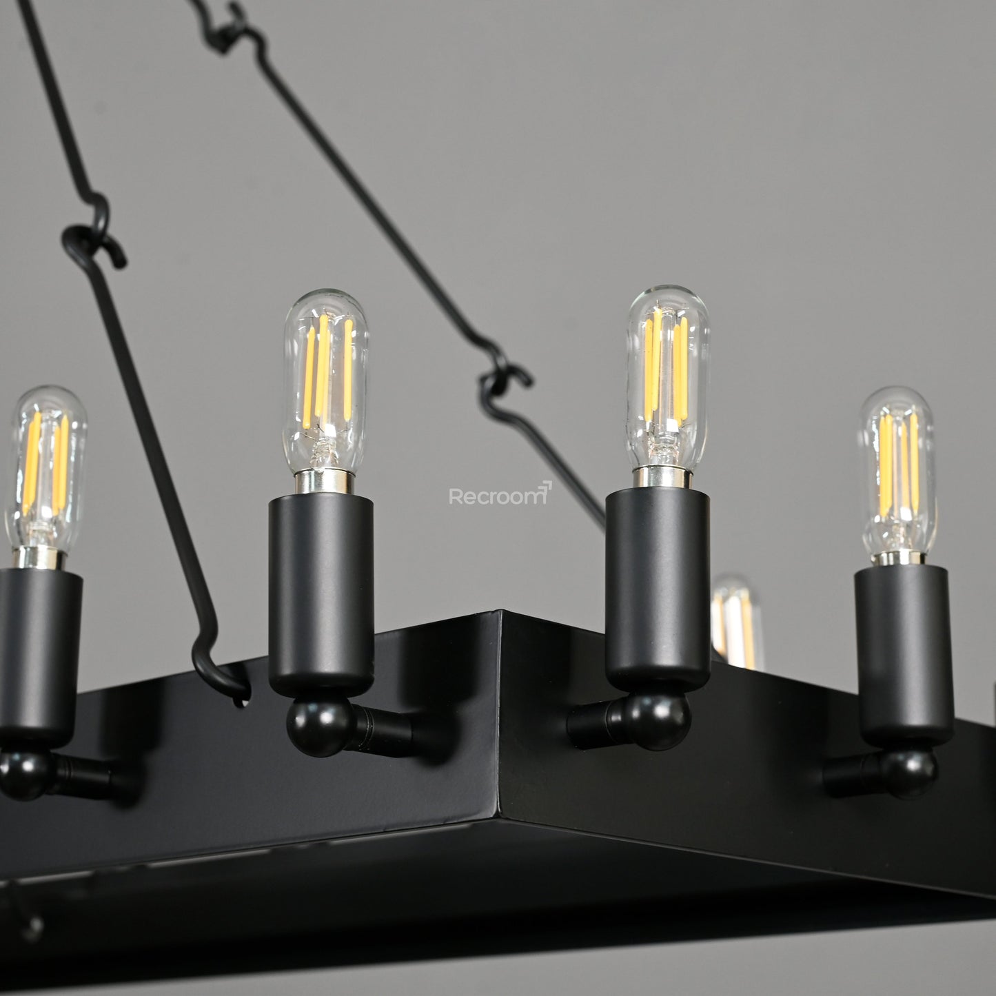 Caminon Vintage Filament Rectangular Chandelier 41“ 52"