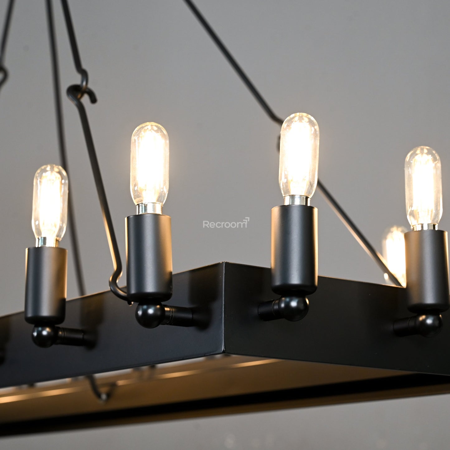 Caminon Vintage Filament Rectangular Chandelier 41“ 52"