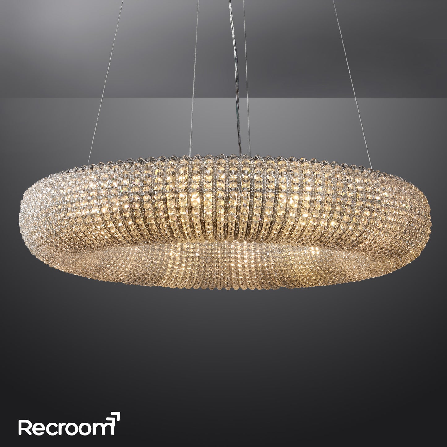 Cristal Hallo Round LED Chandelier 41"