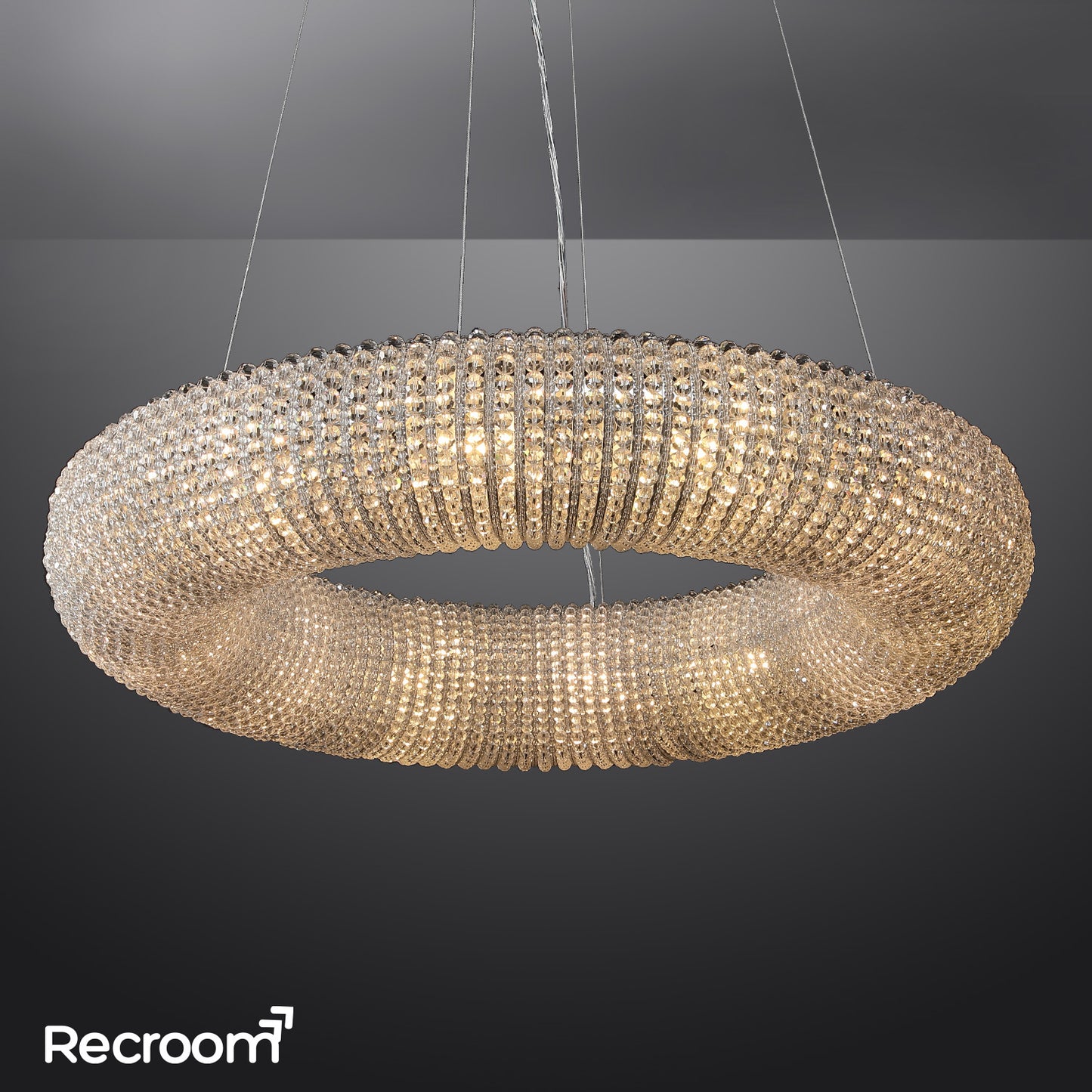 Cristal Hallo Round LED Chandelier 41"