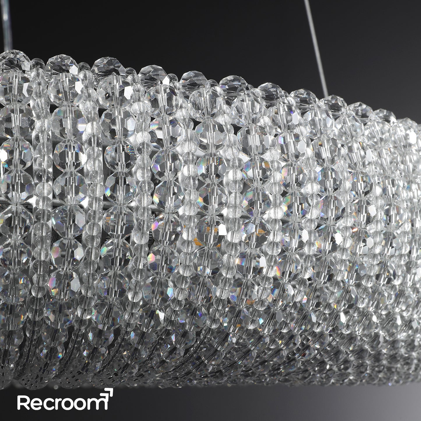 Cristal Hallo Round LED Chandelier 41"