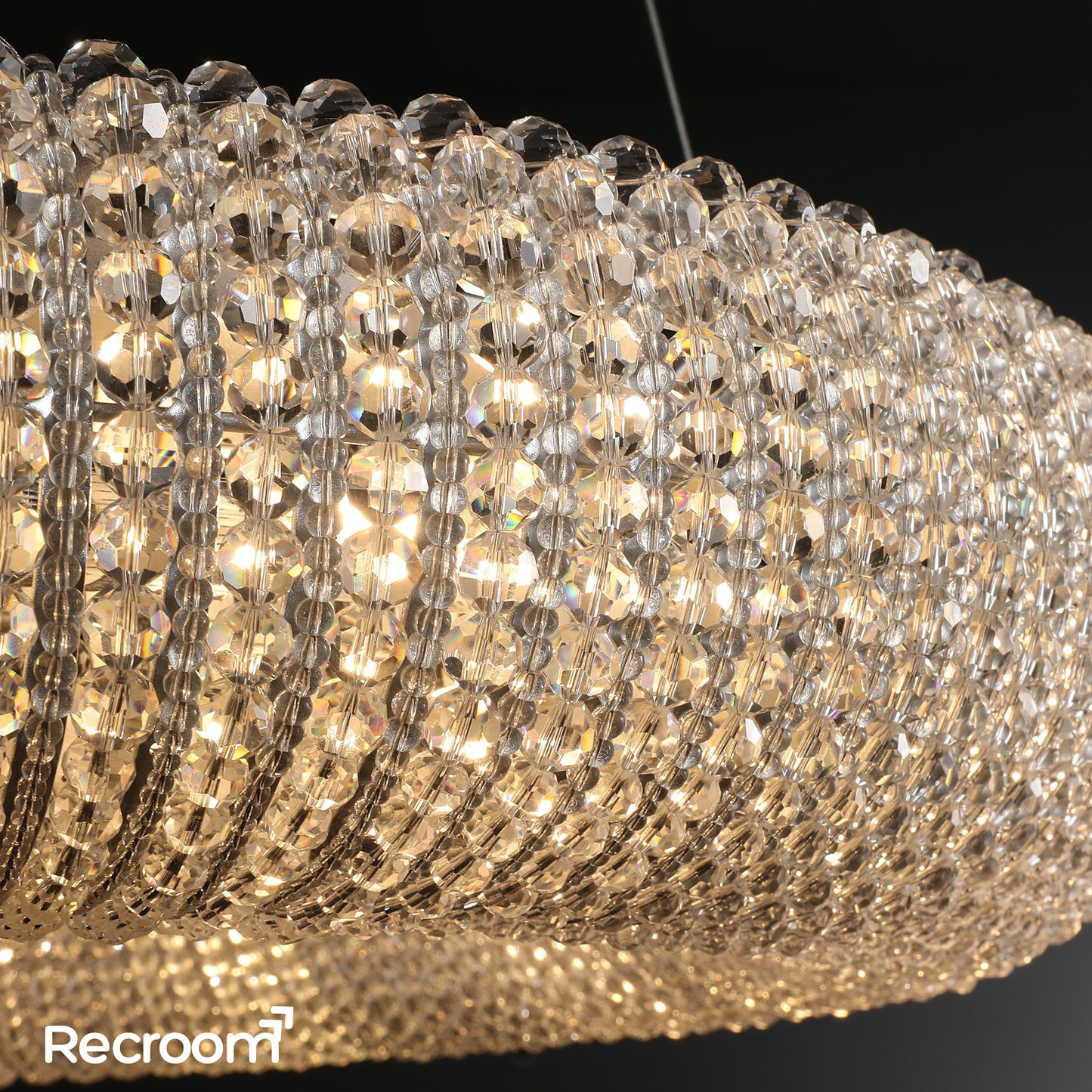 Cristal Hallo Round LED Chandelier 41"