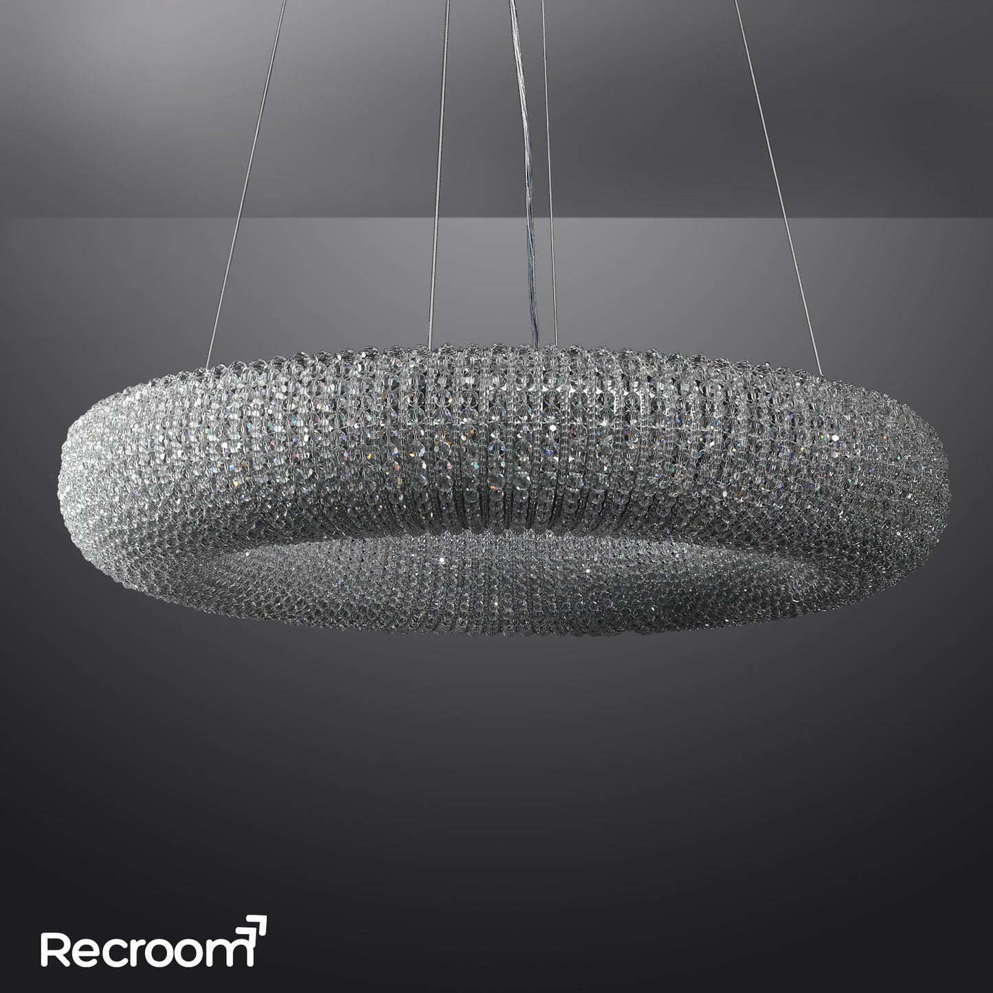 Cristal Hallo Round LED Chandelier 41"