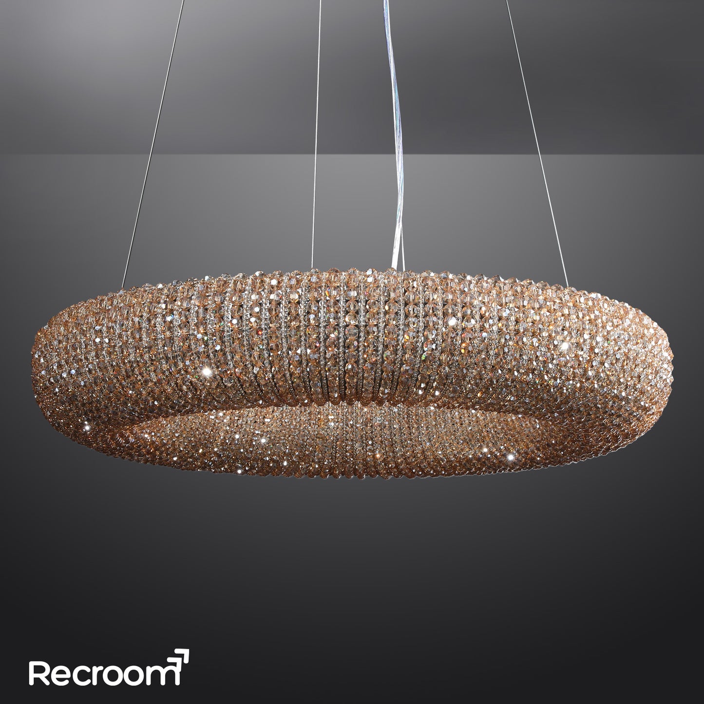 Cristal Hallo Round LED Chandelier 41"