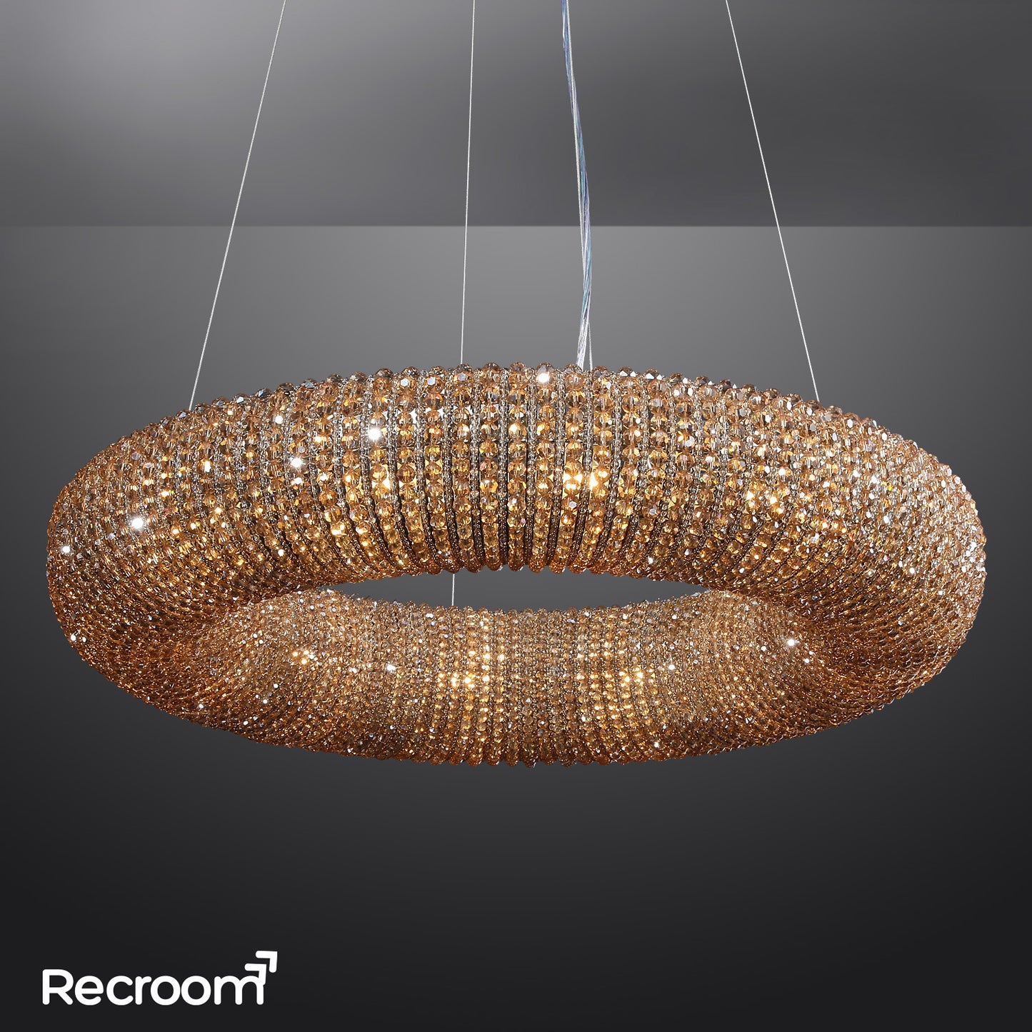 Cristal Hallo Round LED Chandelier 41"