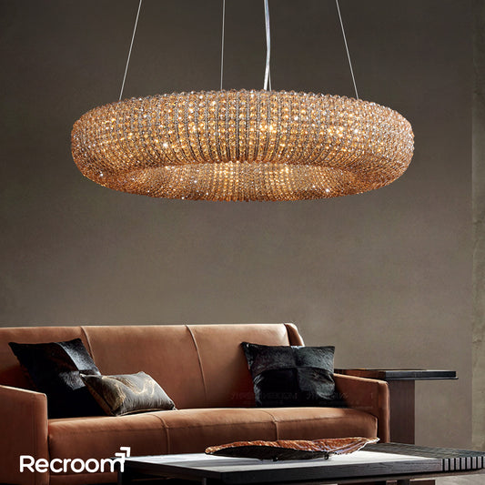 Cristal Hallo Round LED Chandelier 41"