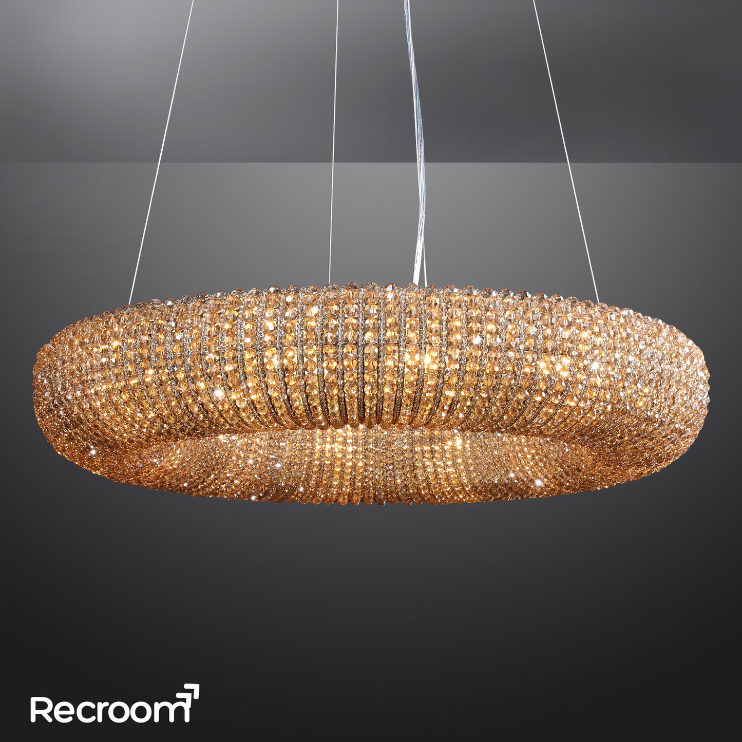 Cristal Hallo Round LED Chandelier 41"
