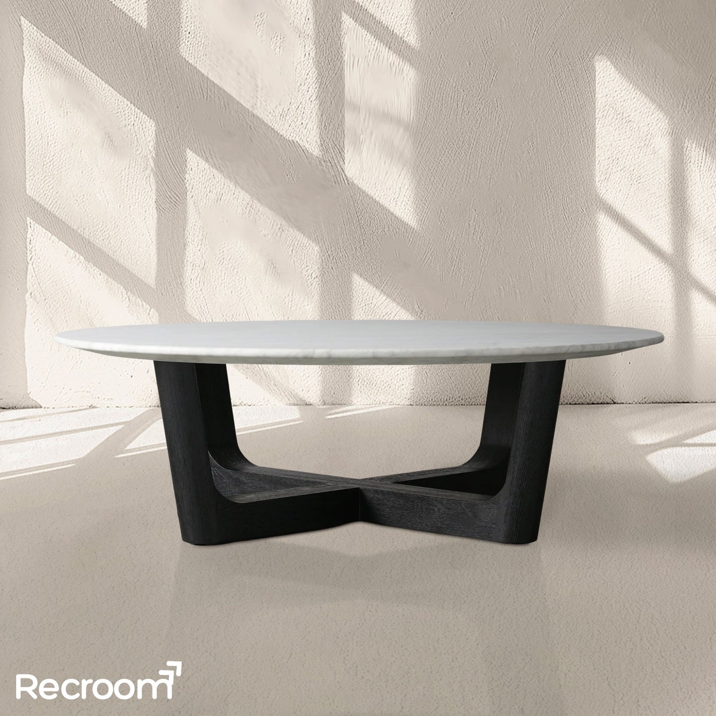 San Germani Round Stone Coffee Table with Rennes Base