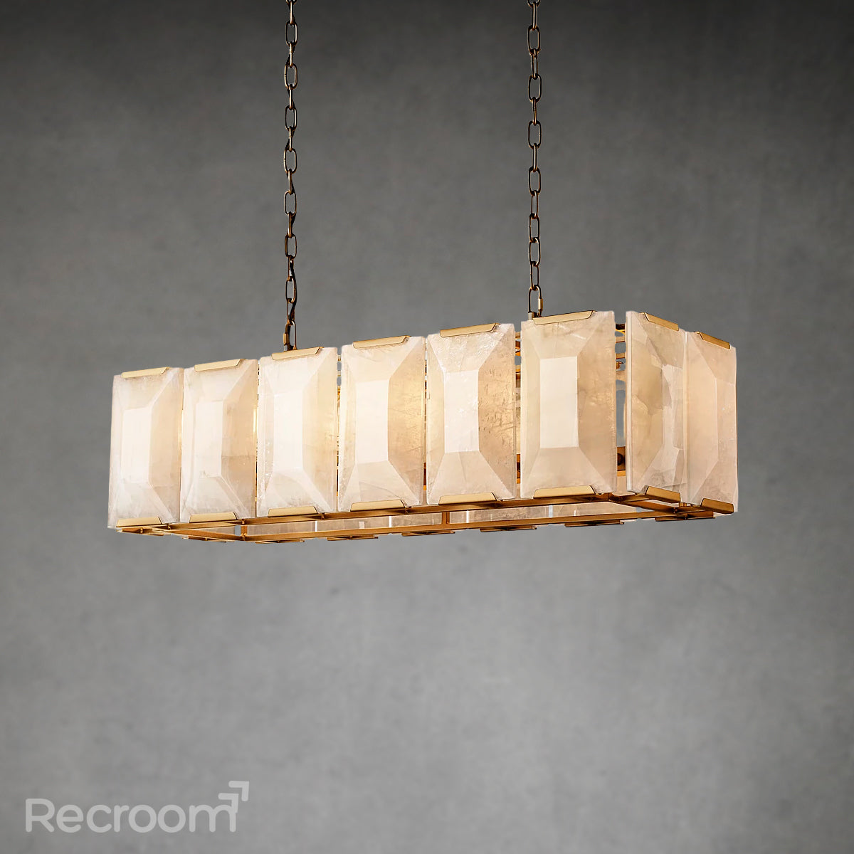 Harllow Calcite Rectangular Chandelier 42"