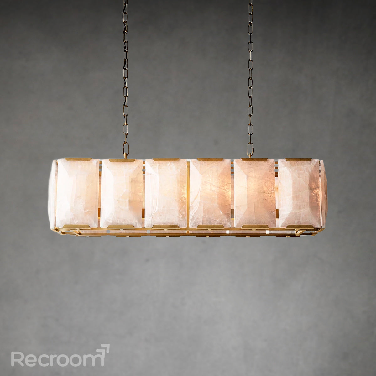 Harllow Calcite Rectangular Chandelier 42"