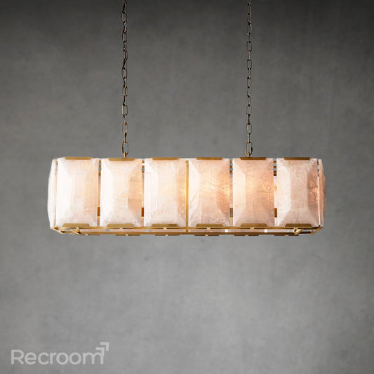 Harllow Calcite Rectangular Chandelier 42"