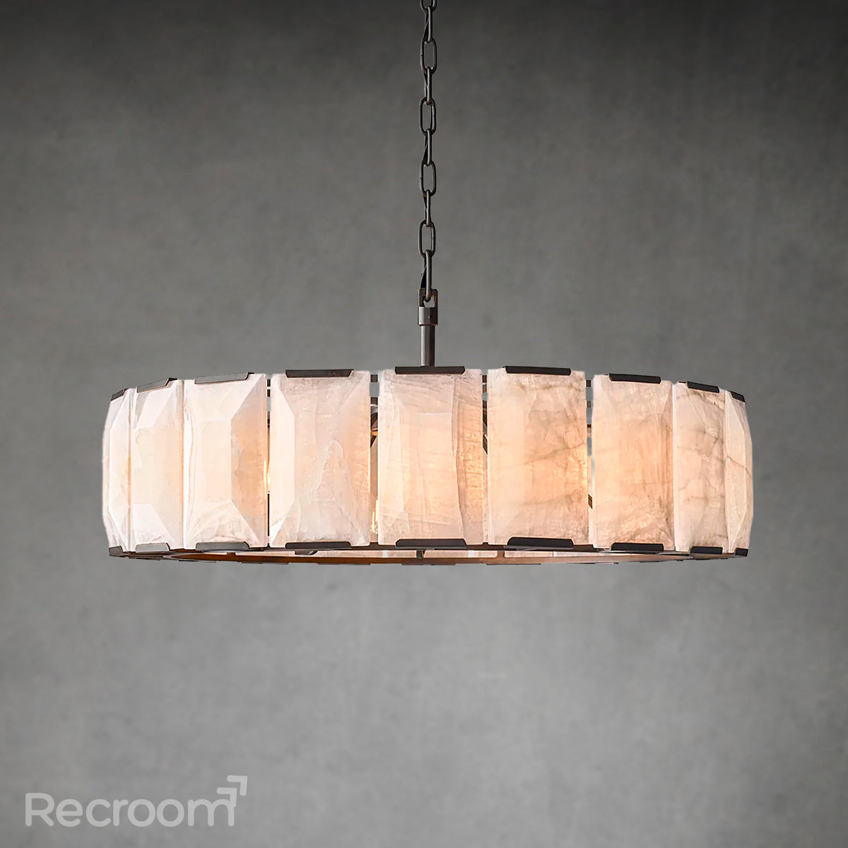 Harllow Calcite Round Chandelier 43"
