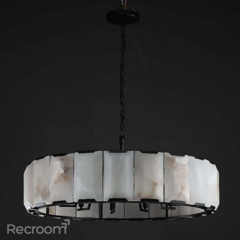 Harllow Calcite Round Chandelier 43"