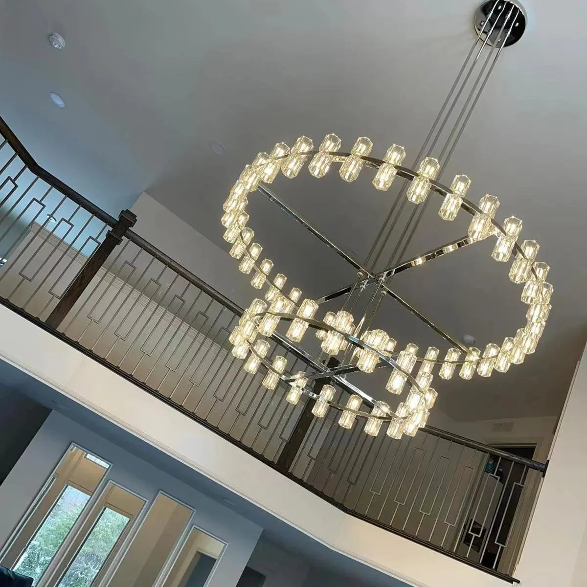 Arcachonest LED Round 2-Tier Chandelier 60"