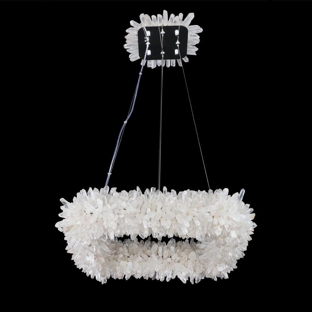 Cervine Square Geode Quartz Crystal Chandelier 24"