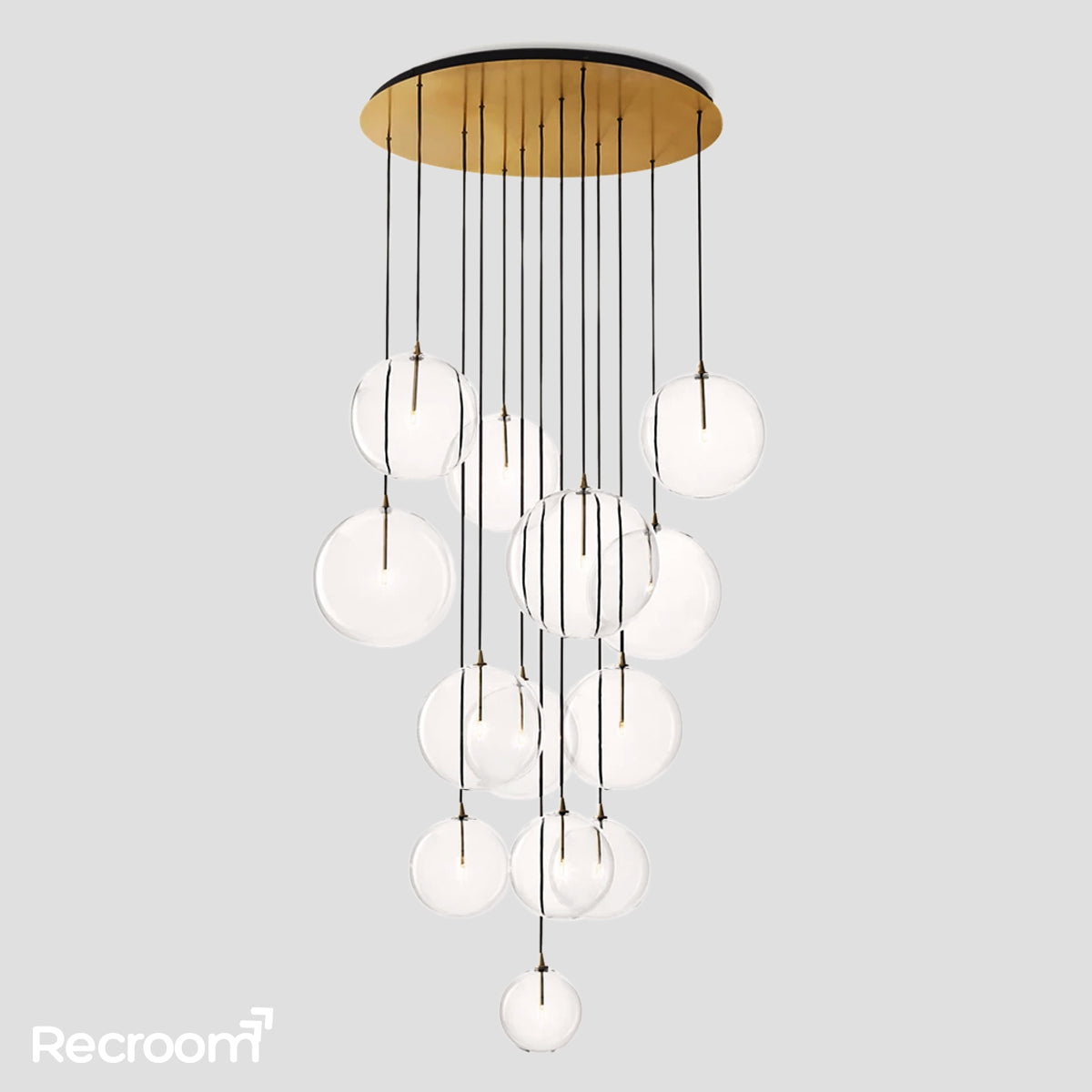 Glass Global Mobile Cluster Chandelier 44"