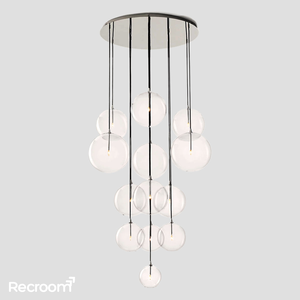 Glass Global Mobile Cluster Chandelier 44"