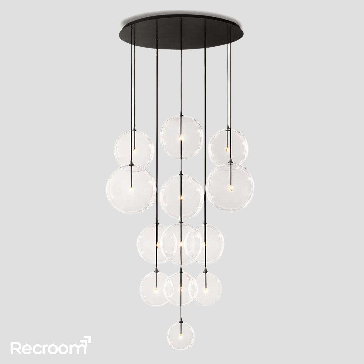 Glass Global Mobile Cluster Chandelier 44"