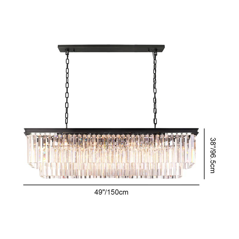 Odean Rectangle Chandelier 40" 49" 59" 72" 2-Layers
