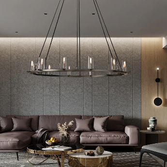 Pauillyc Clear Glass Round Chandelier 36" 48" 60"