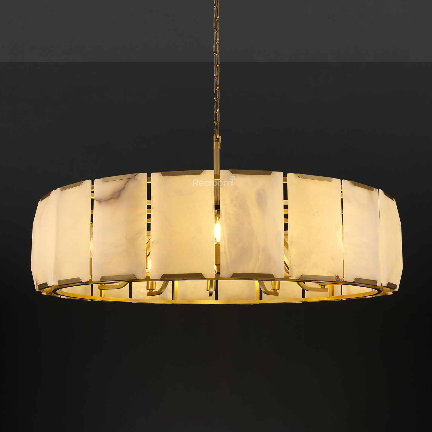 Harllow Calcite Round Chandelier 43"