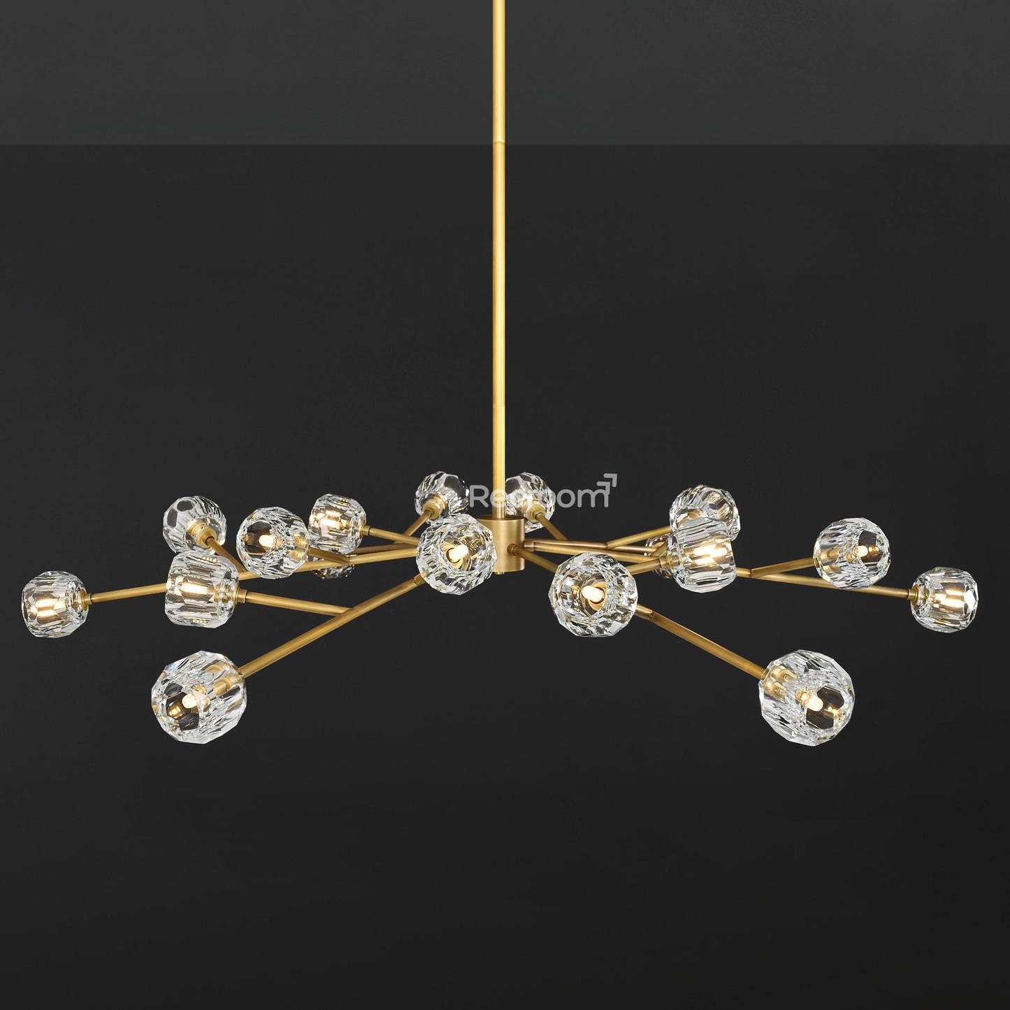 Boulew Crystal Glass Round Chandelier 60"