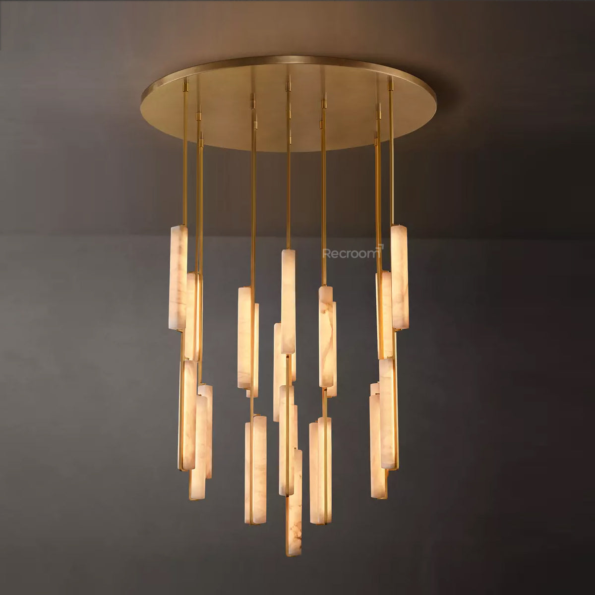 Auduben Alabaster Round Chandelier 56"