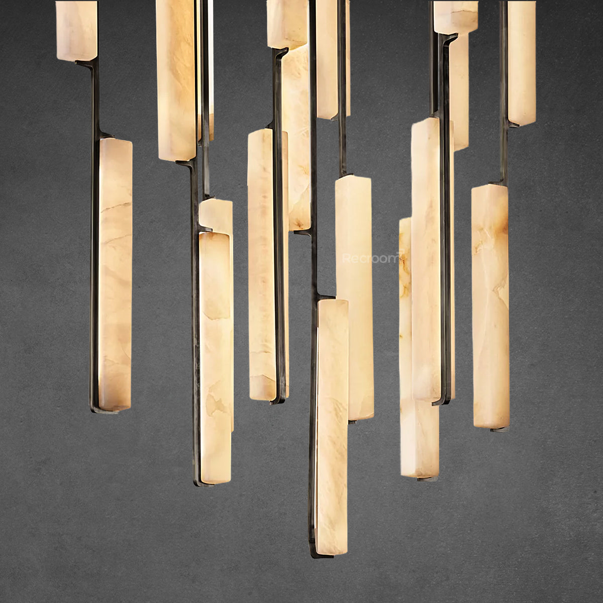 Auduben Alabaster Round Chandelier 40"