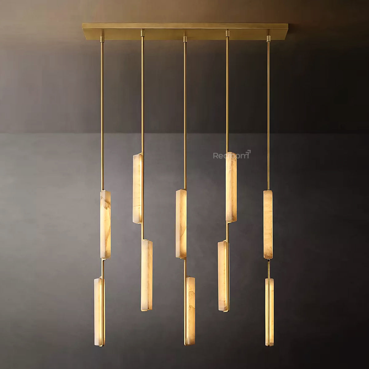 Auduben Alabaster Linear Chandelier 54"