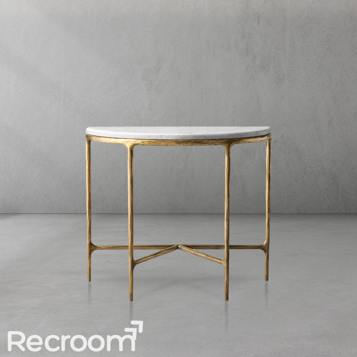 Thaddeo Marble Demilune Console Table