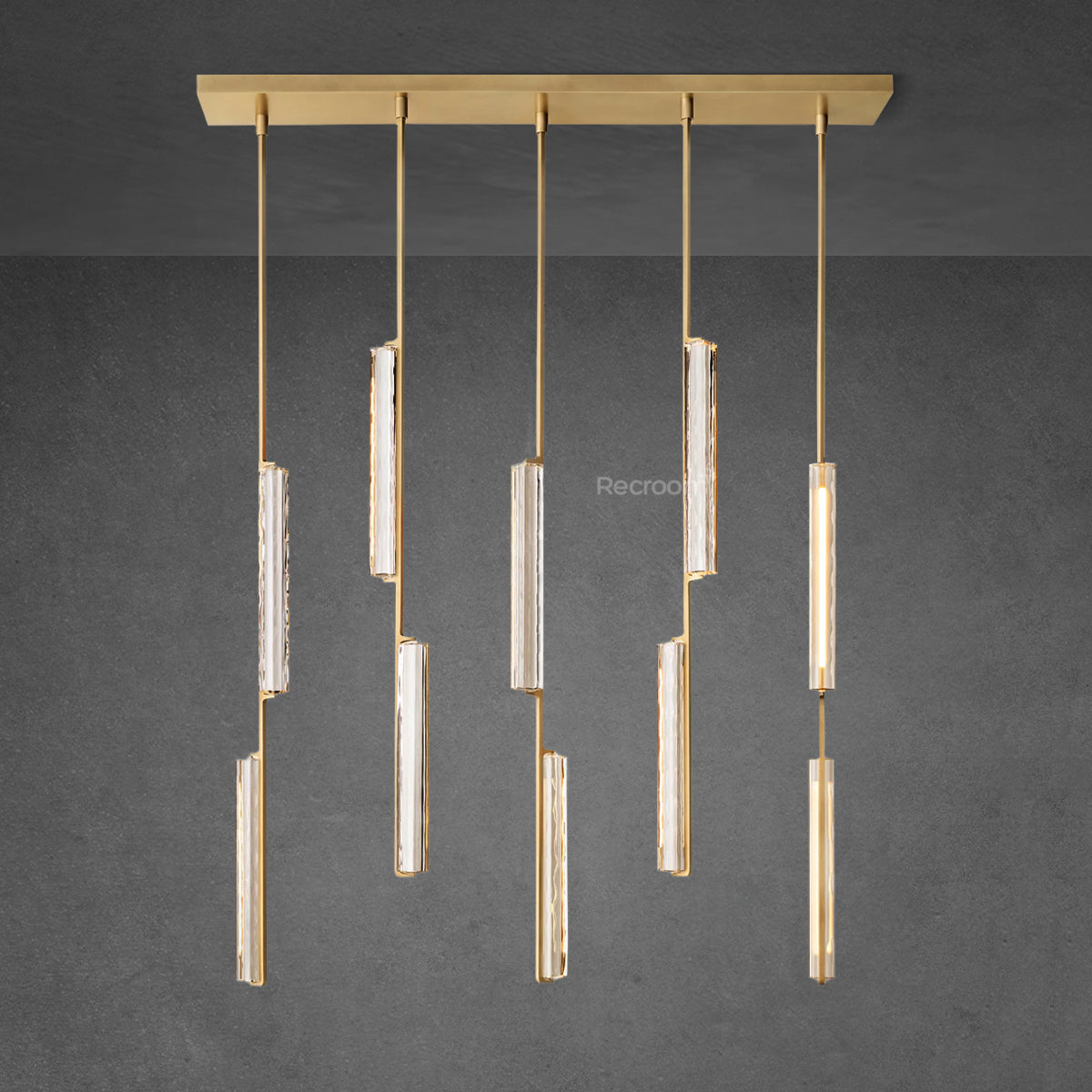 Auduben Crystal Linear Chandelier 54"