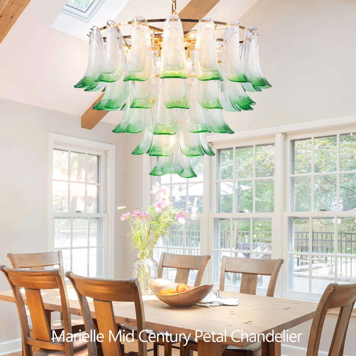 Murano Mid Century  Petal Chandelier